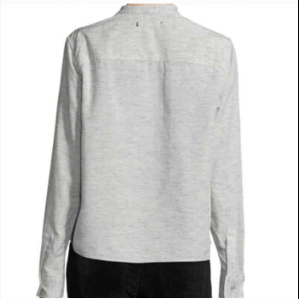 NO OFFERS RAG & BONE heathered gray Leeds button up top - Picture 2 of 9